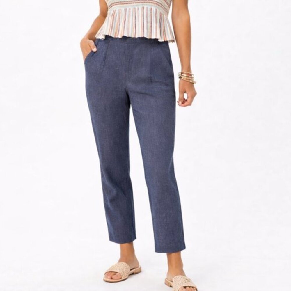 7115 by Szeki 100%‎ Linen Pleated Trousers Pants Women’s Size Small Relaxed Fit
